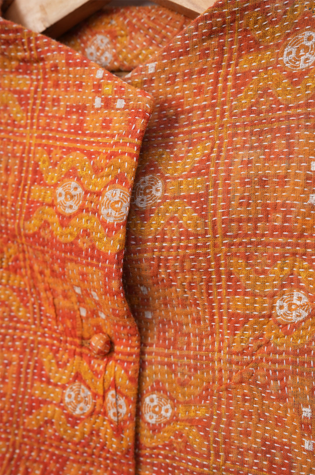 Yellow Vintage Cotton Kantha Jacket