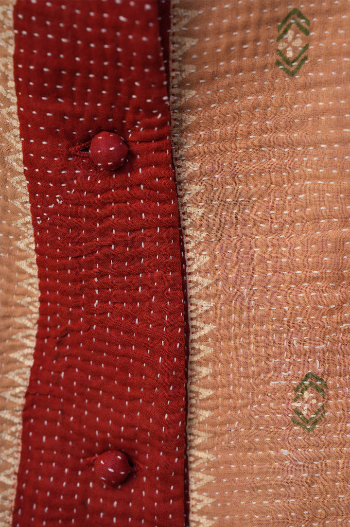 Maroon Vintage Cotton Kantha Jacket