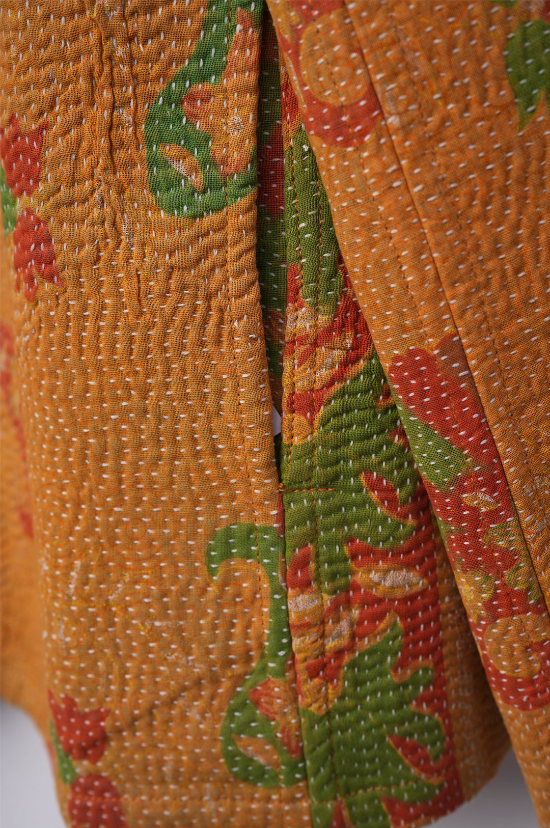 Yellow Vintage Cotton Kantha Jacket