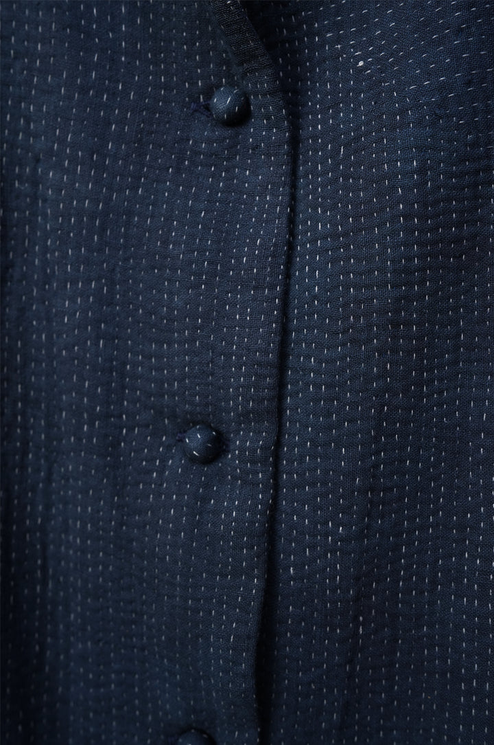 Navy Vintage Cotton Kantha Jacket
