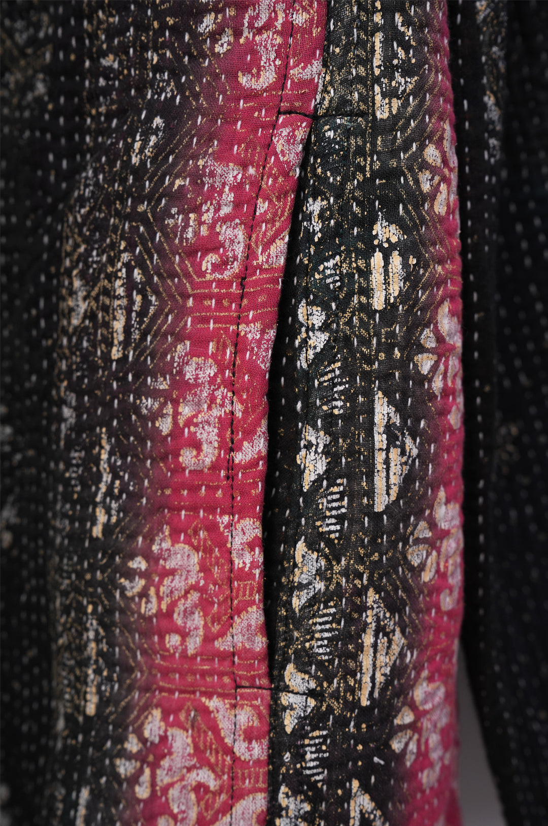 Black Vintage Cotton Kantha Jacket
