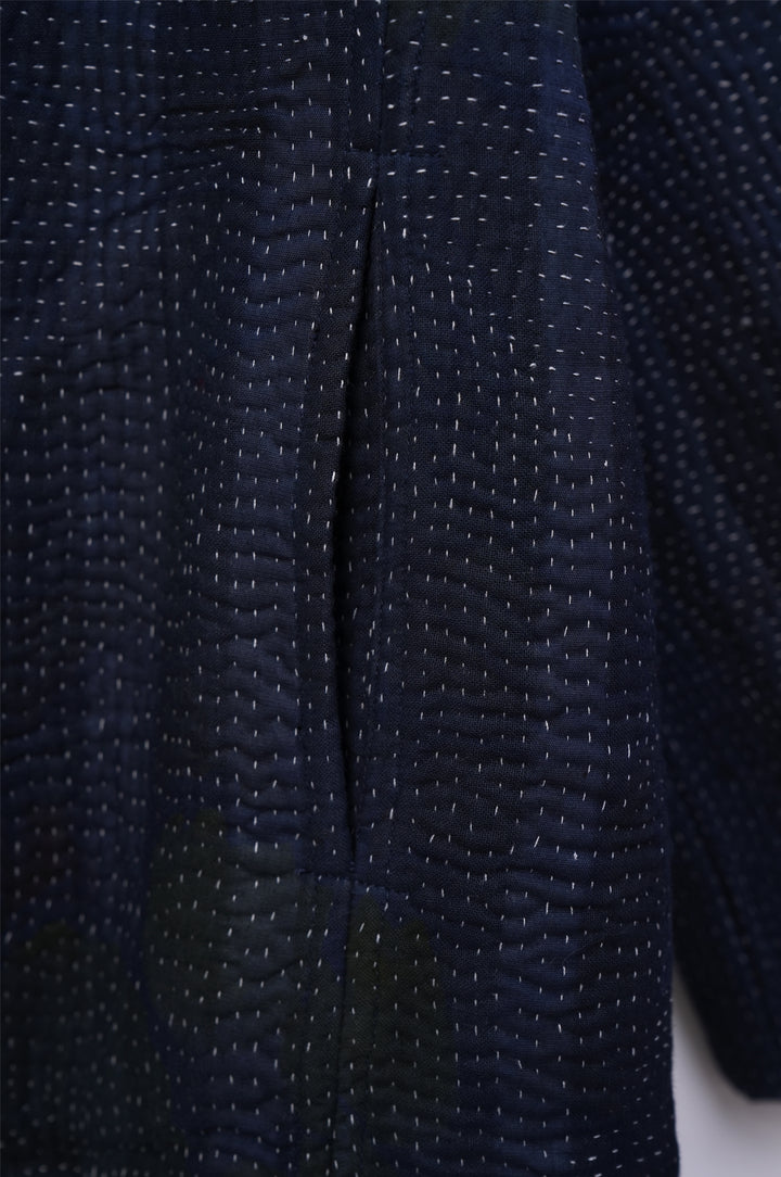 Navy Vintage Cotton Kantha Jacket