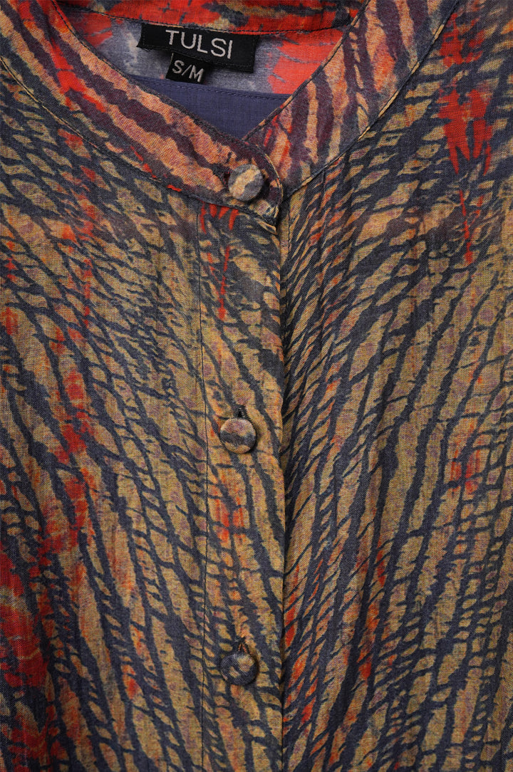 Multicolor Printed Chanderi Shirt