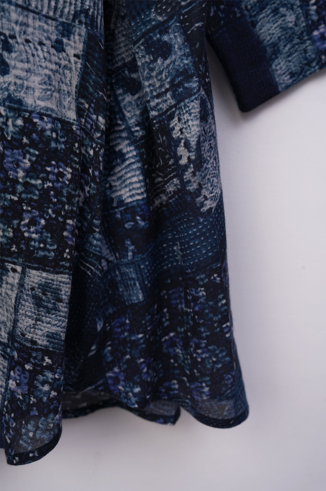 Navy Printed Cotton Shirt