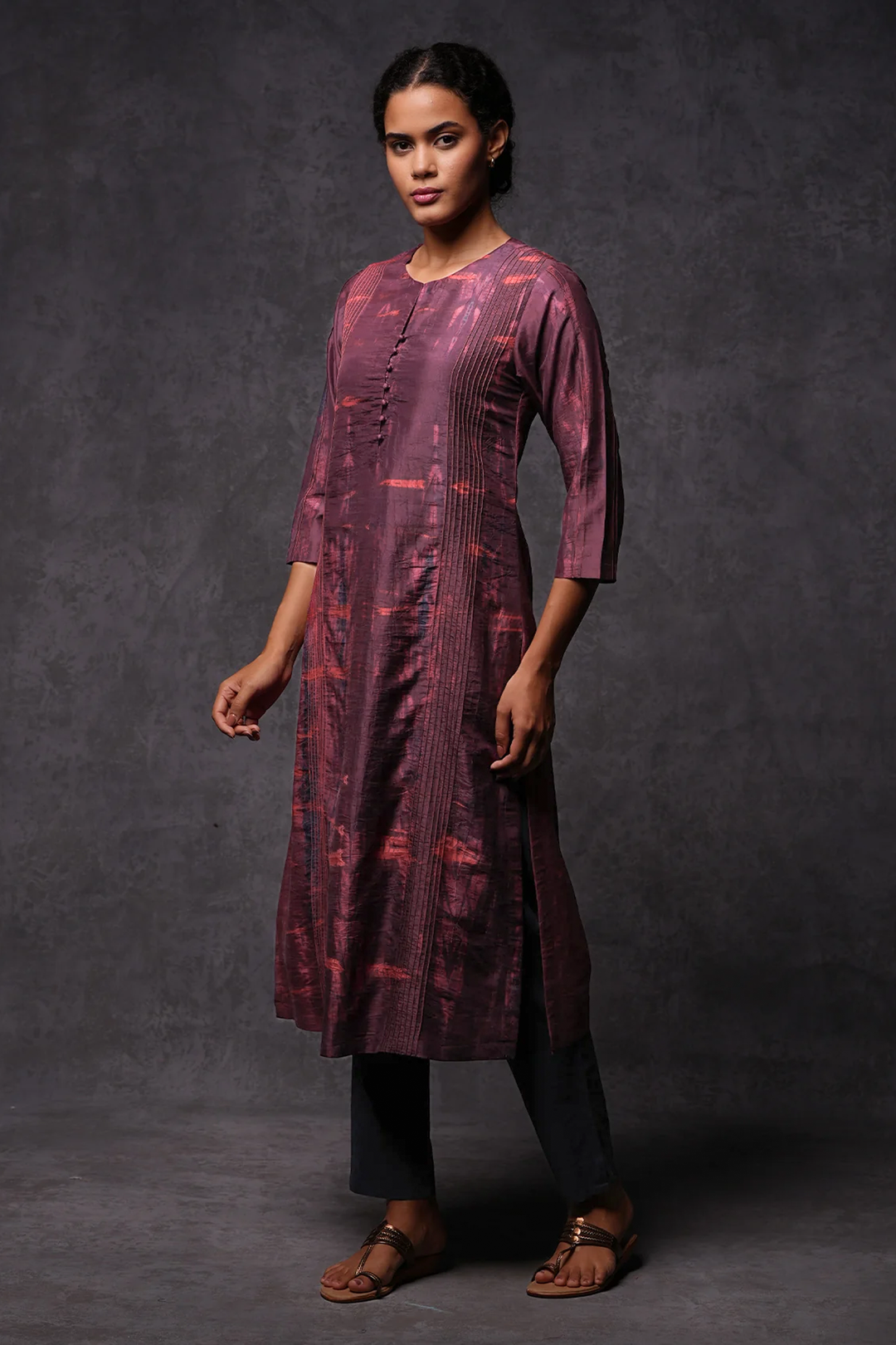 Tie-Dye Silk Straight Kurta