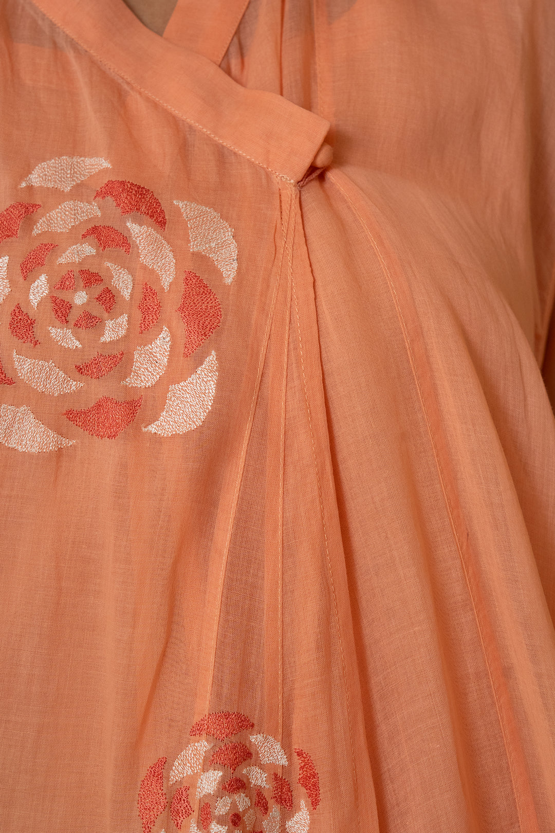 Floral Embroidered Cotton Choga