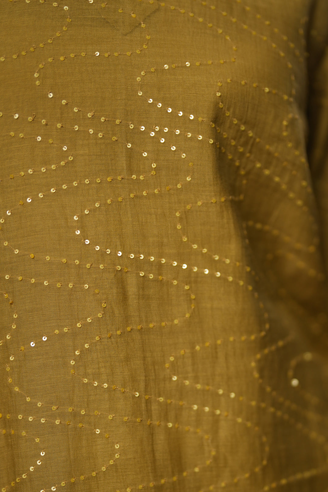 Lime Yellow Hand Embroidered Chanderi Kurta