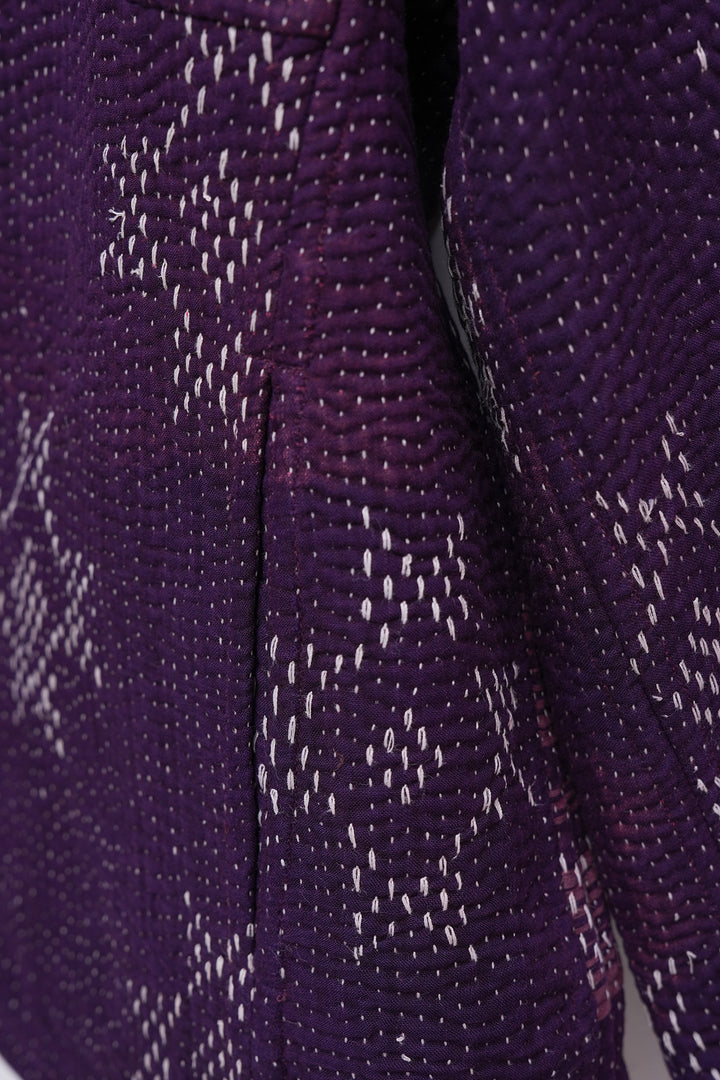 Purple Vintage Cotton Kantha Jacket