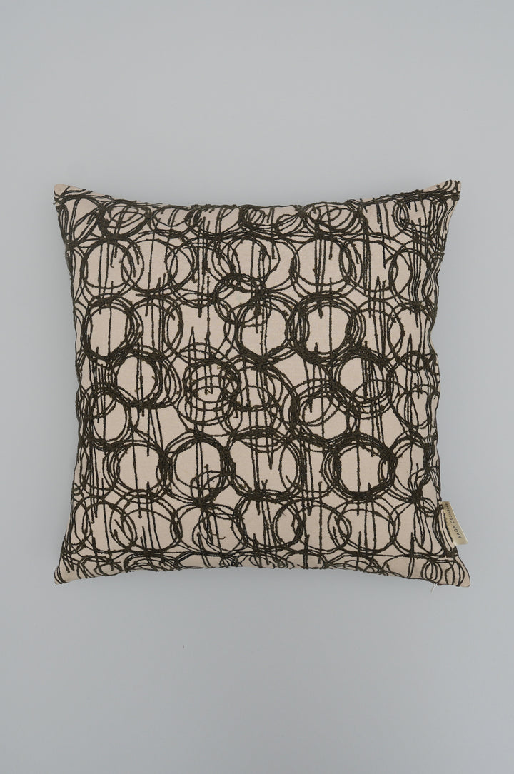 Abstract Loop Embroidered Cushion Cover