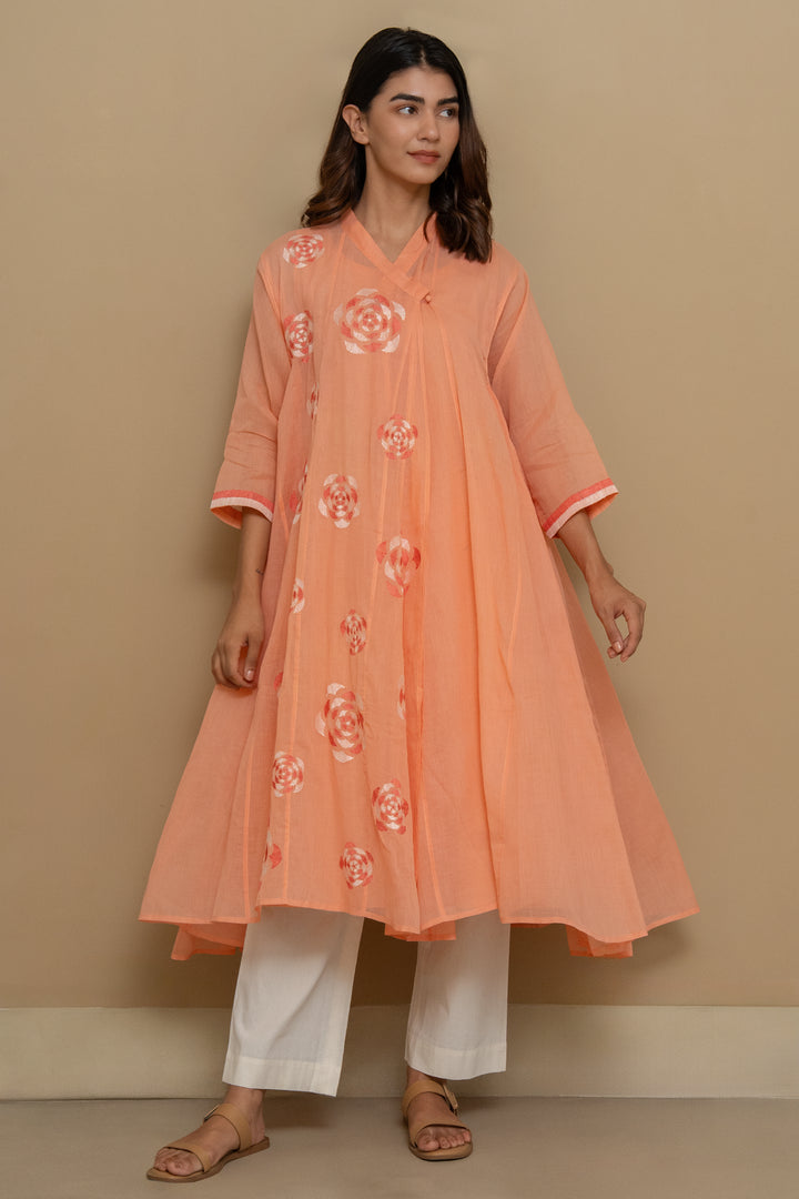 Floral Embroidered Cotton Choga