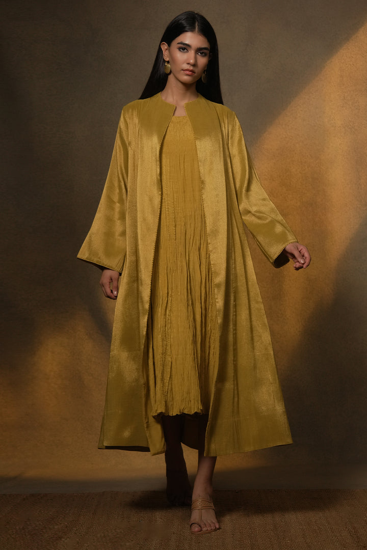 Mustard Tissue Jacket with Cotton Slip