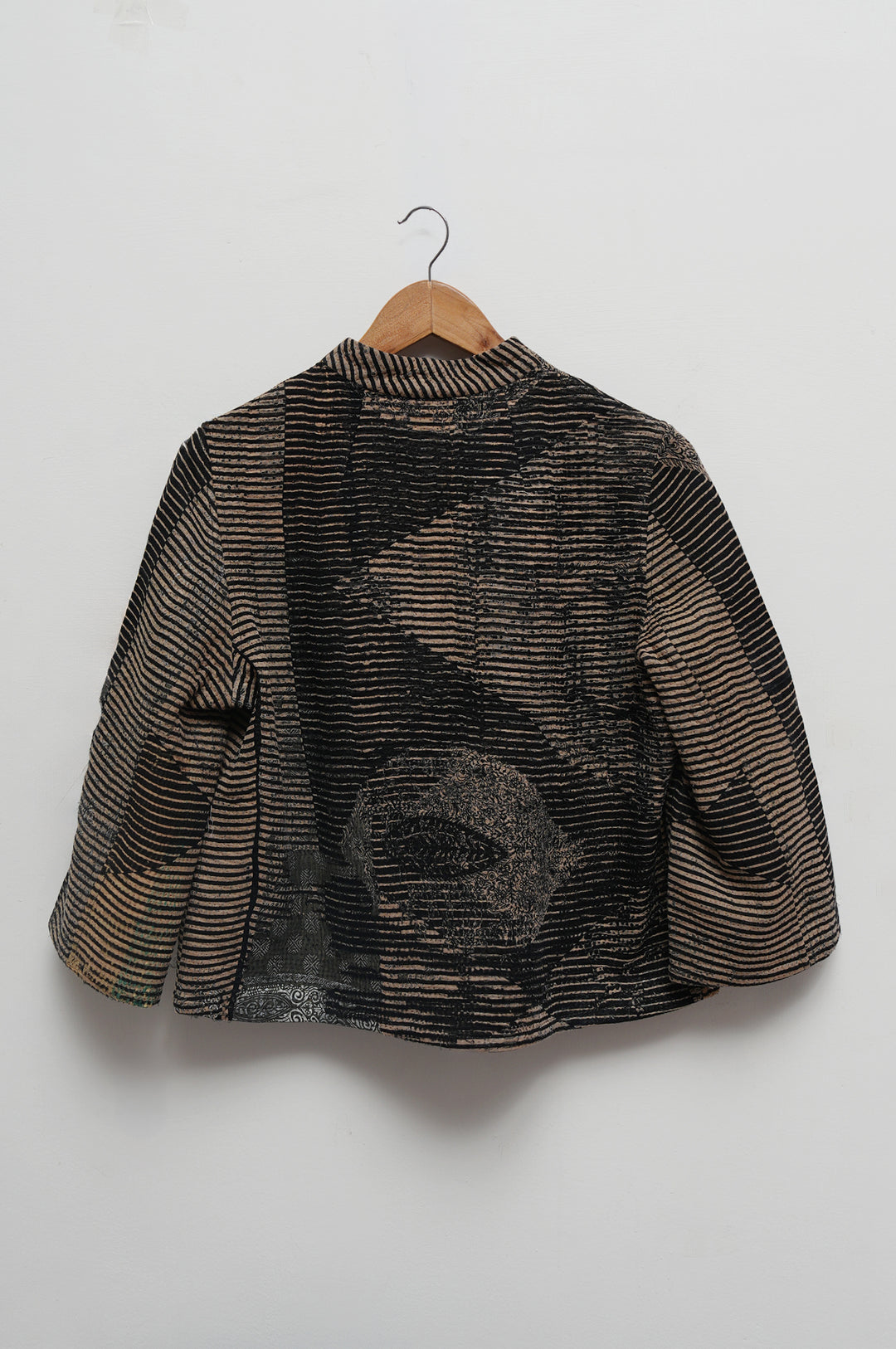 Noir Paisley Patchwork Cotton Kantha Jacket
