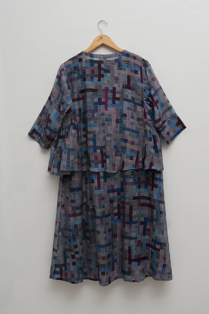 Mosaic Printed Chanderi Kediyo Set
