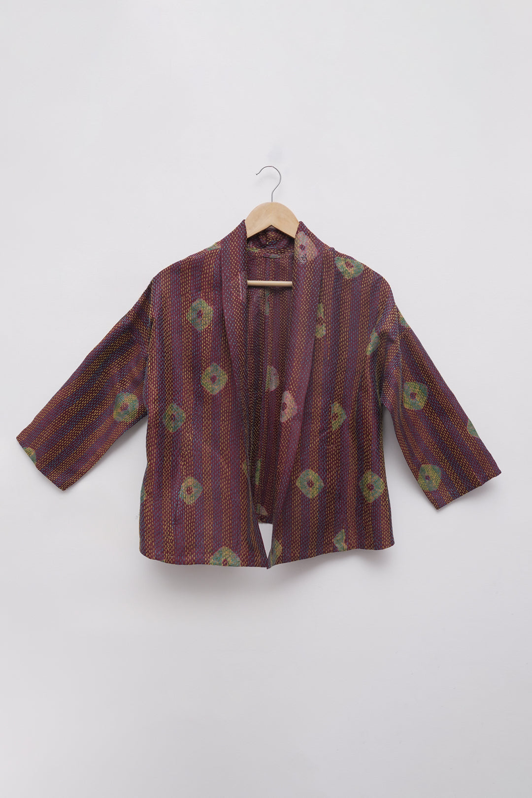 Multicolor Silk Kantha Overlay