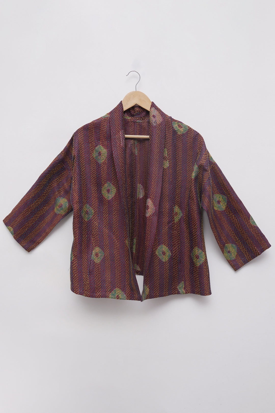 Multicolor Silk Kantha Overlay