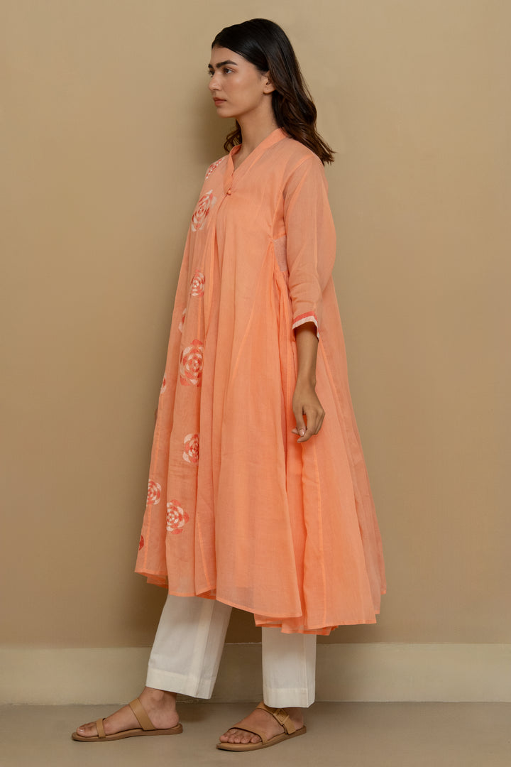 Floral Embroidered Cotton Choga