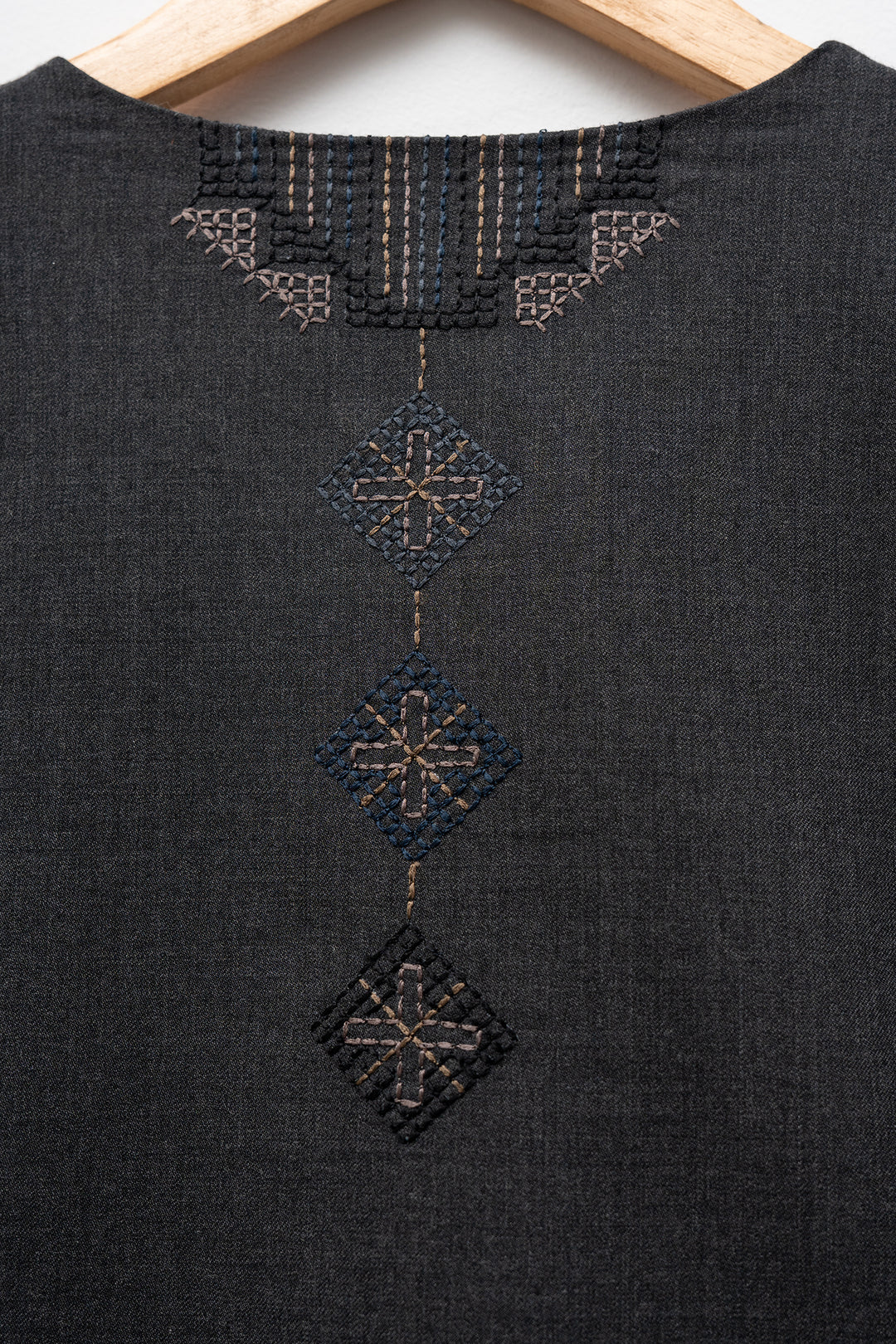 Charcoal Black Wool Kurta