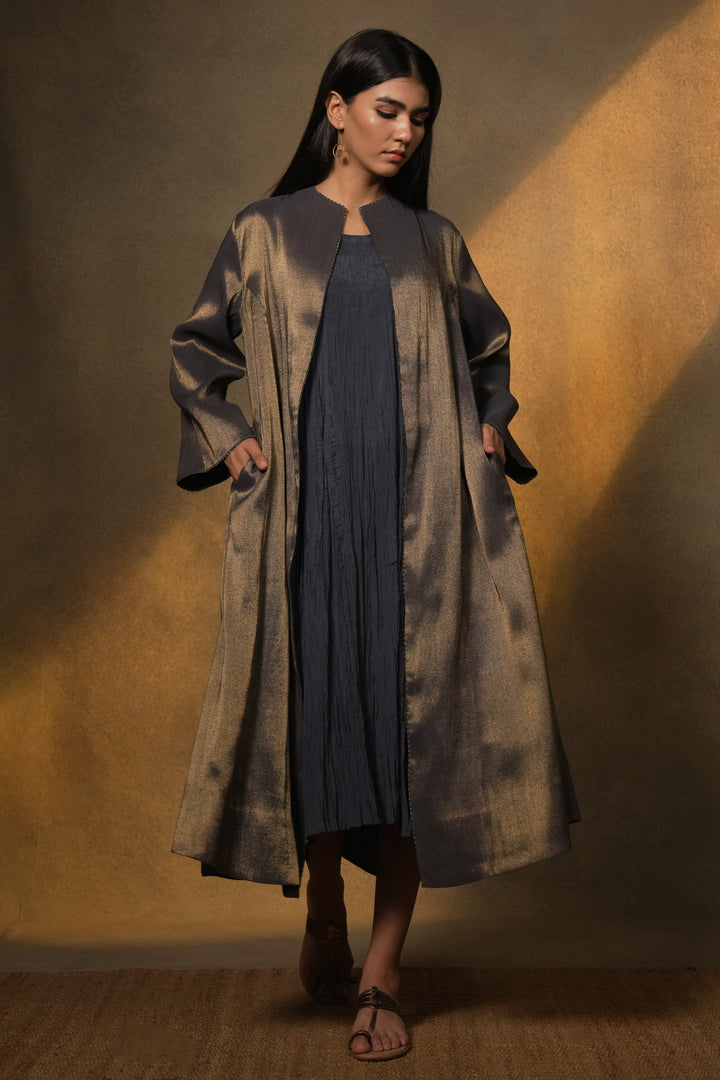 Navy Tissue Jacket with Cotton Slip