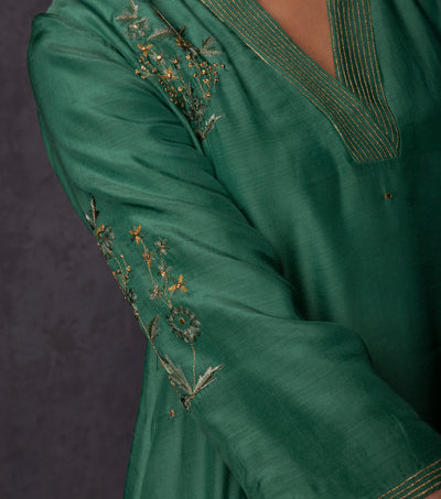 Jade Green Hand Embroidered Suit Set