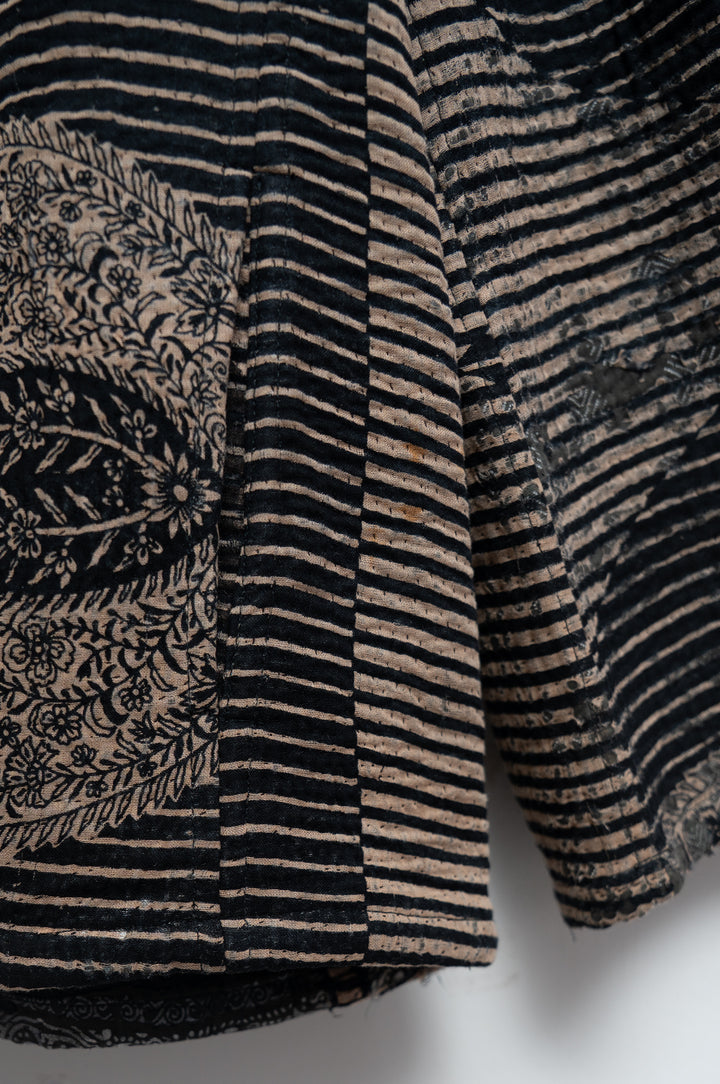 Noir Paisley Patchwork Cotton Kantha Jacket