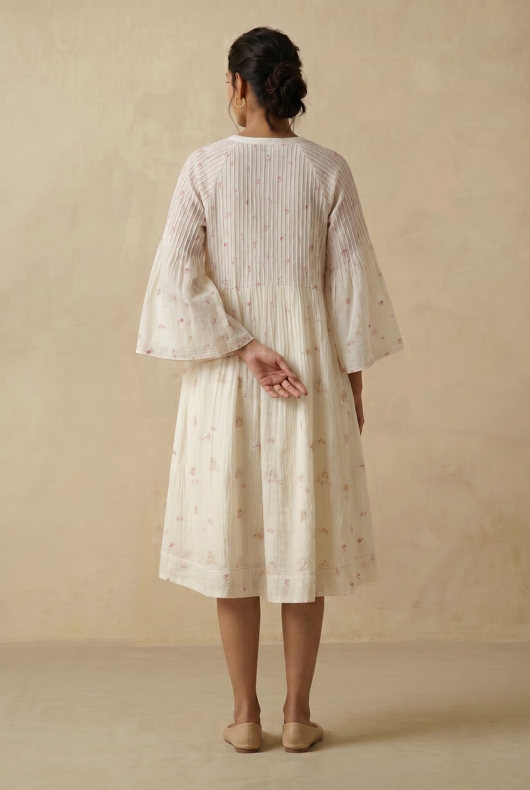 Blush Bloom Printed Chanderi Dress