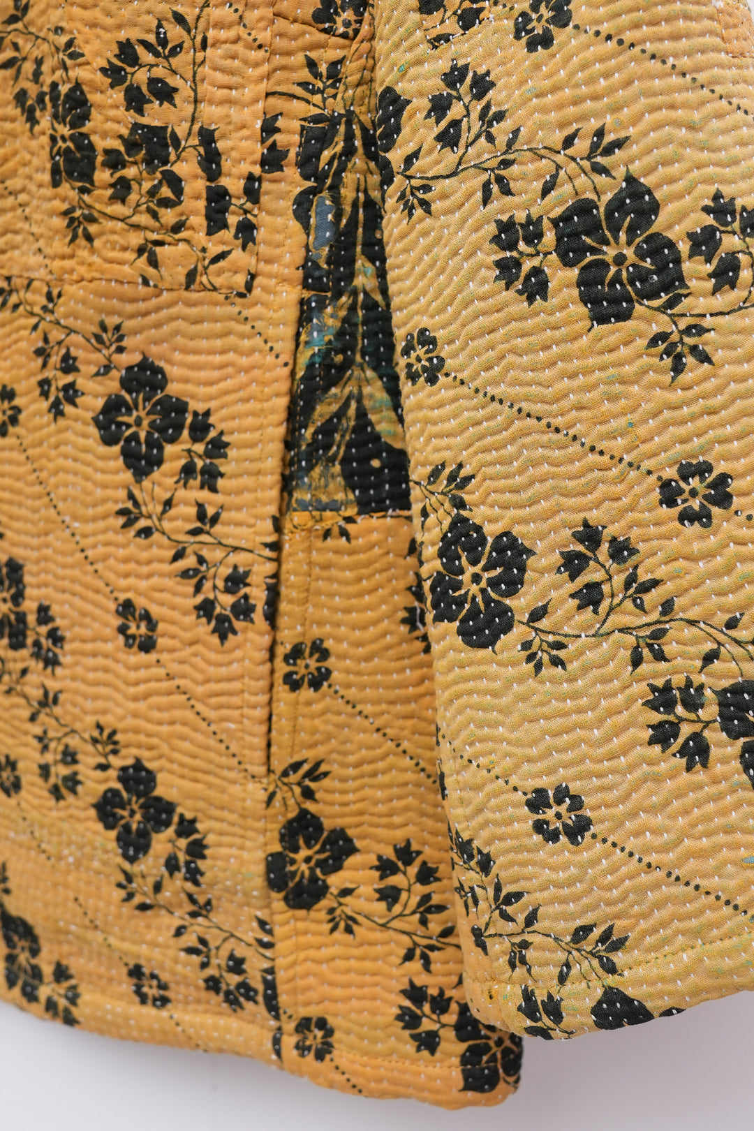 Yellow Vintage Cotton Kantha Jacket