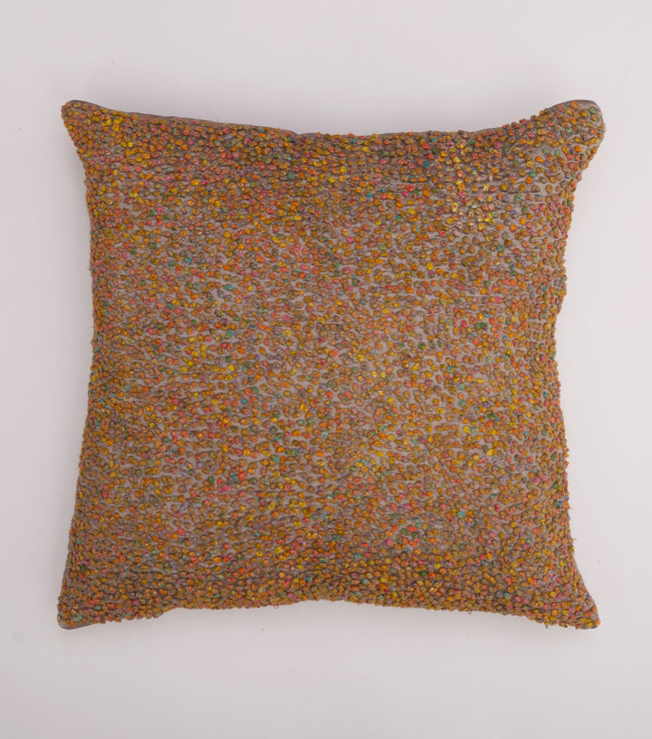 Multi Color French Knot Silk Cushion Cover