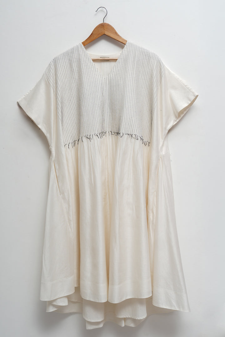 Origami Natural Pintuck Dress