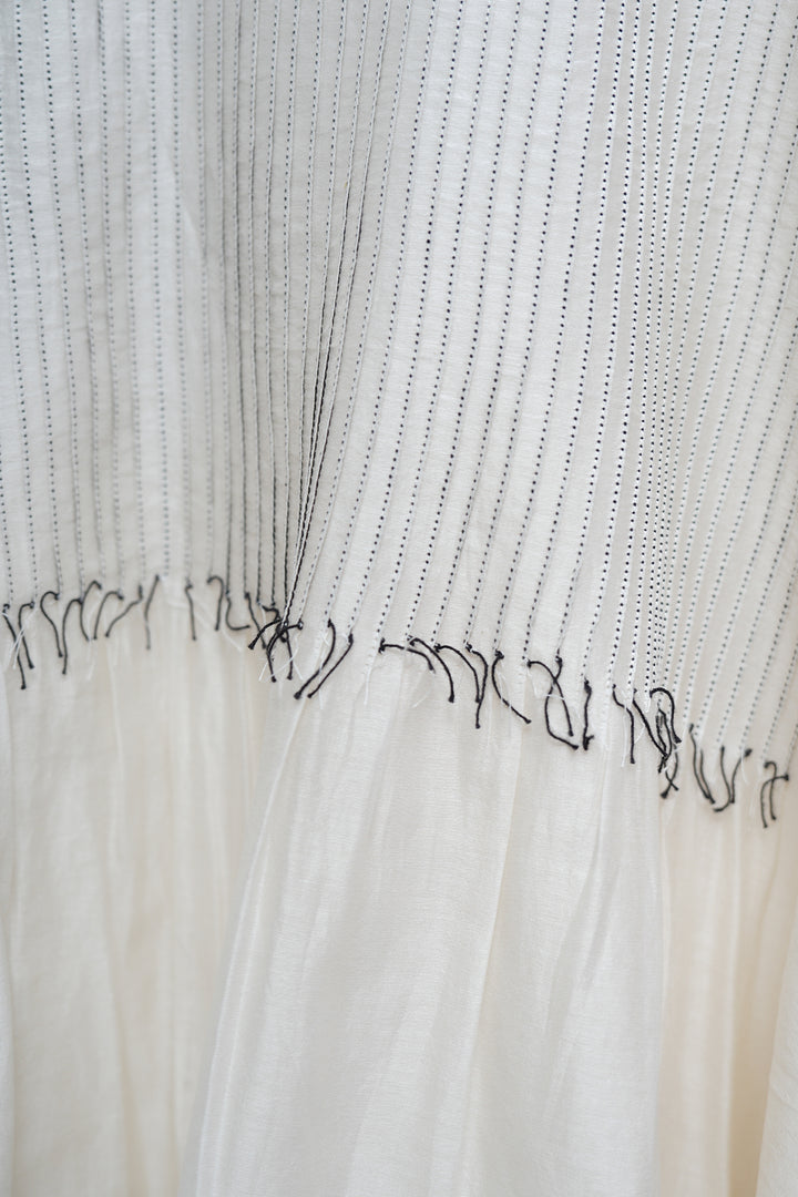 Origami Natural Pintuck Dress