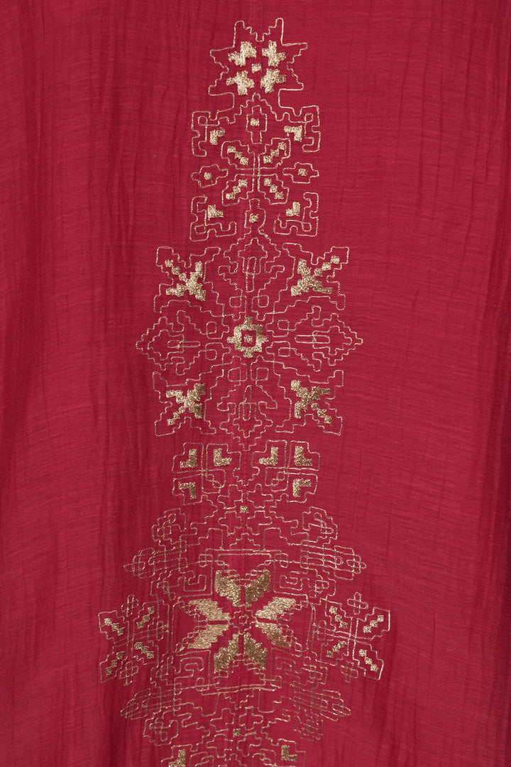 Hot Pink Embroidered Chanderi Choga