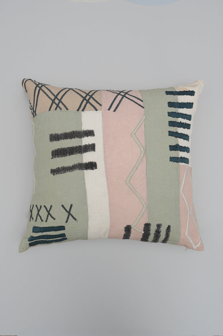 Modern Patchwork Embroidered Cushion Cover