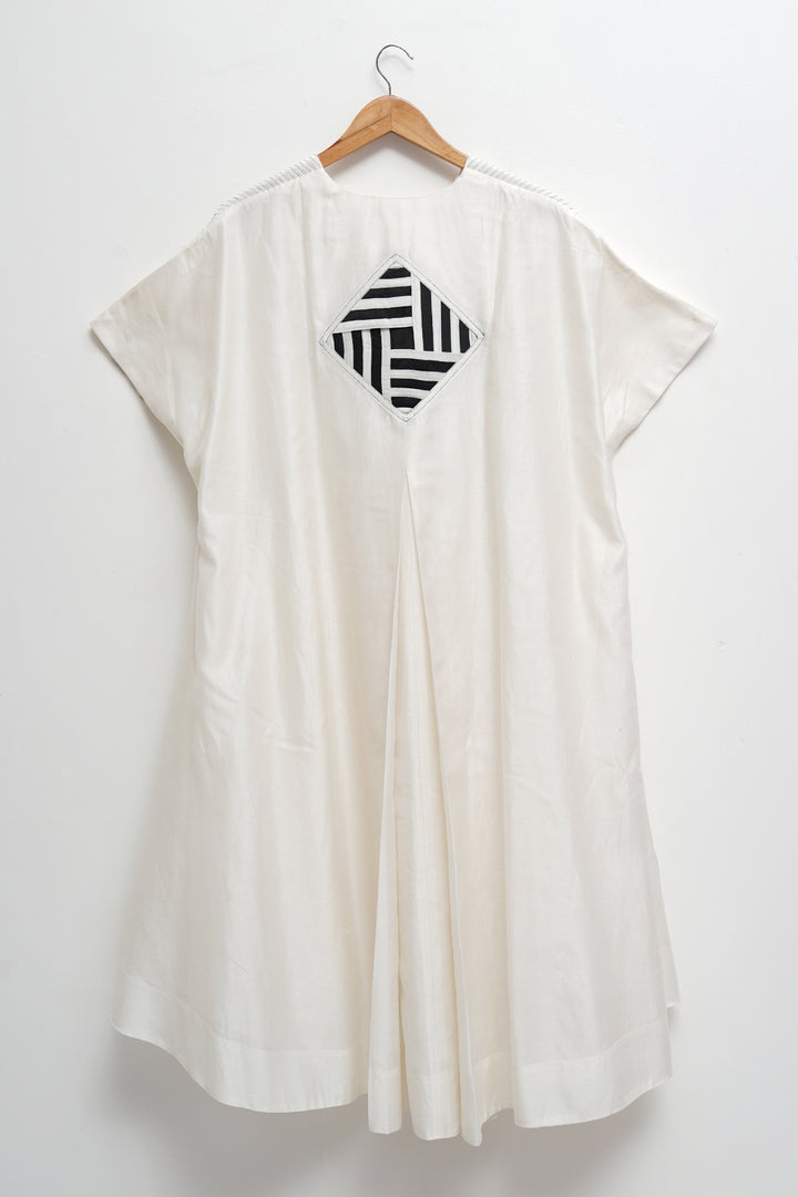 Origami Natural Pintuck Dress