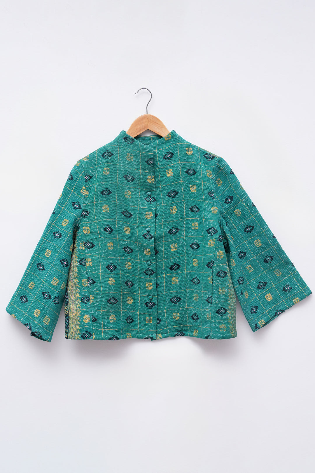 Green Vintage Cotton Kantha Jacket – Tulsi Online