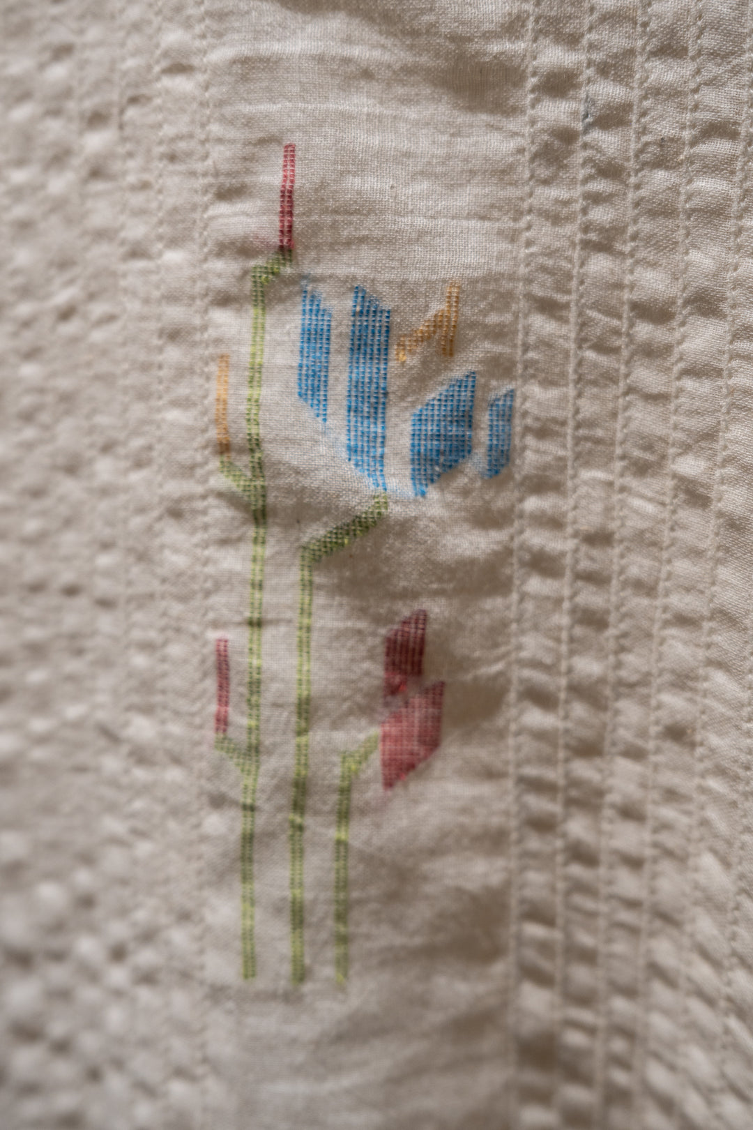 Natural Jamdani Woven Cotton Kurta