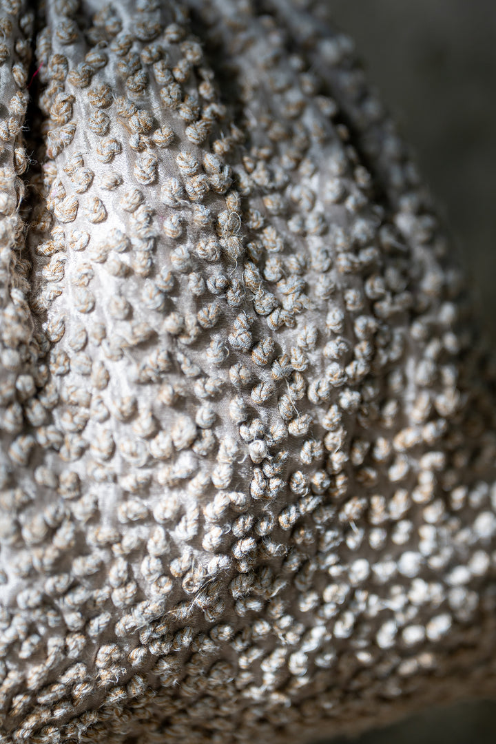 Grey Silk French Knot Potli