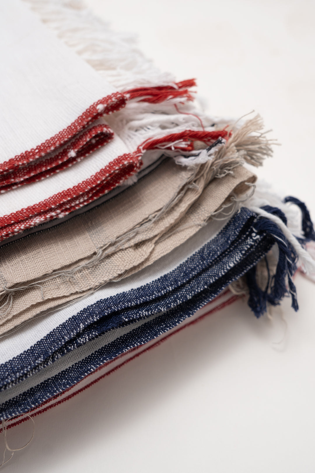 Handwoven Cotton Towel with Signature Blue Selvedge