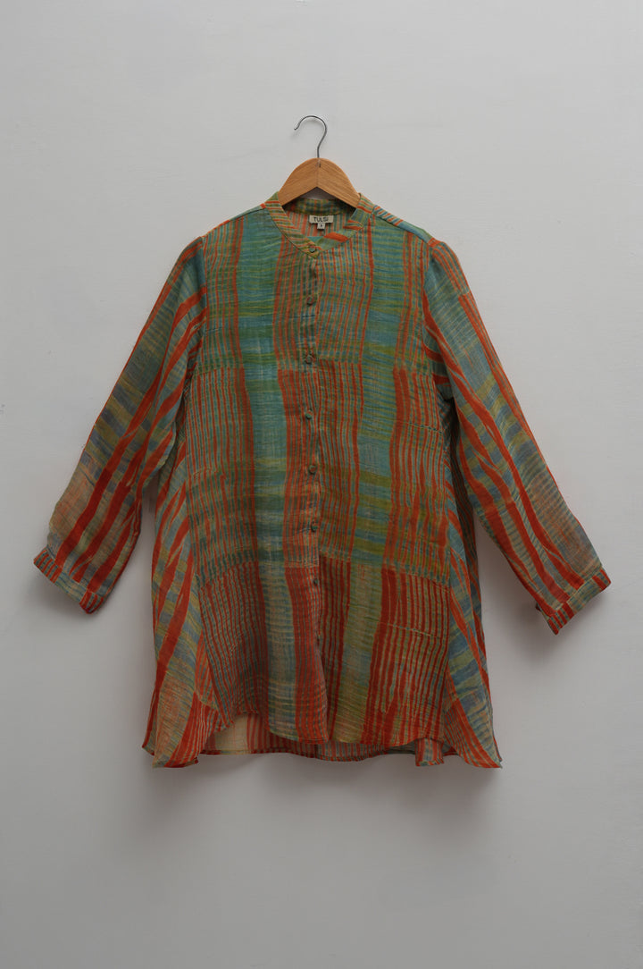 Multi Colour Shibori Chanderi Shirt