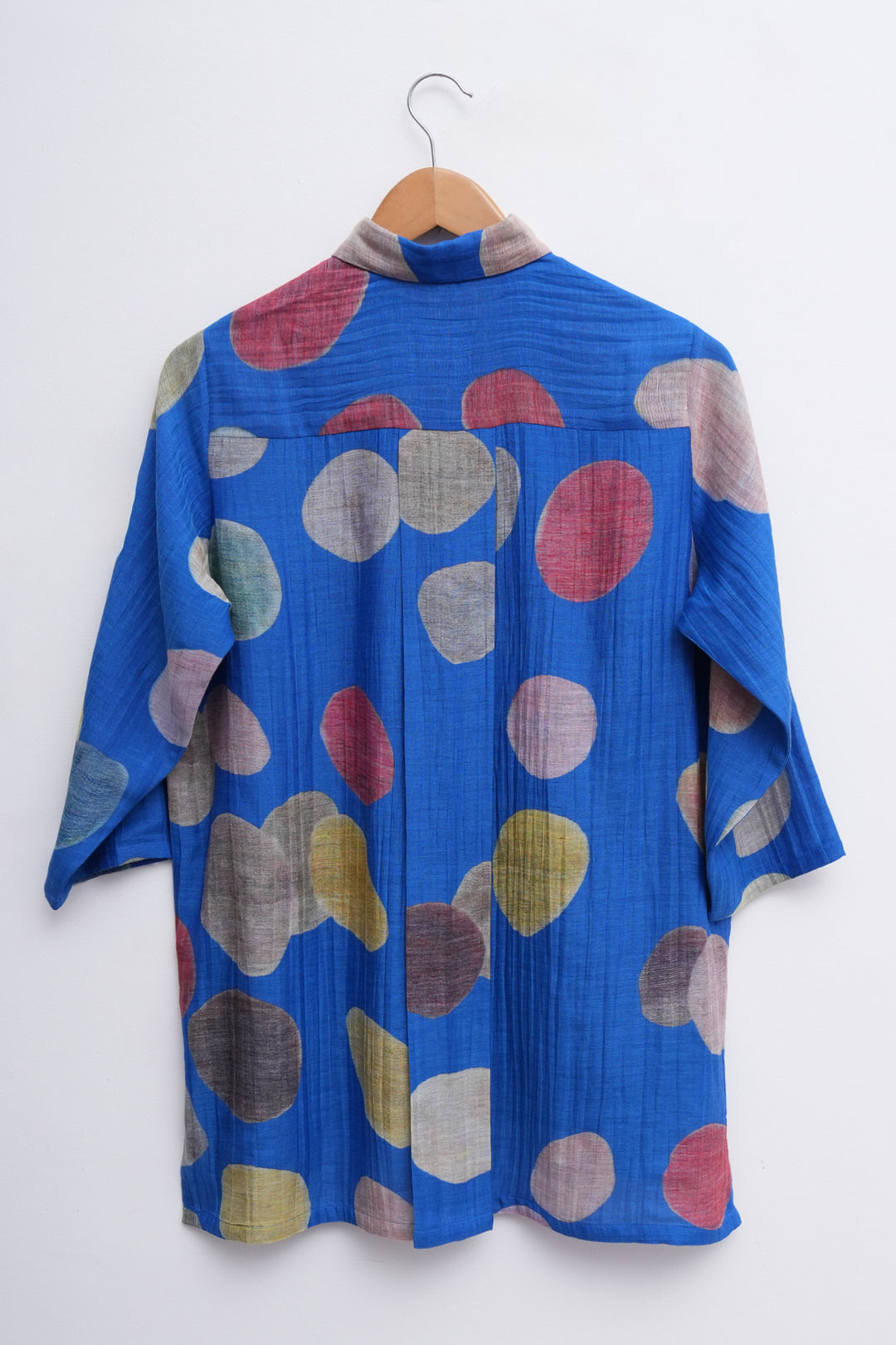 Blue Printed Chanderi Shirt