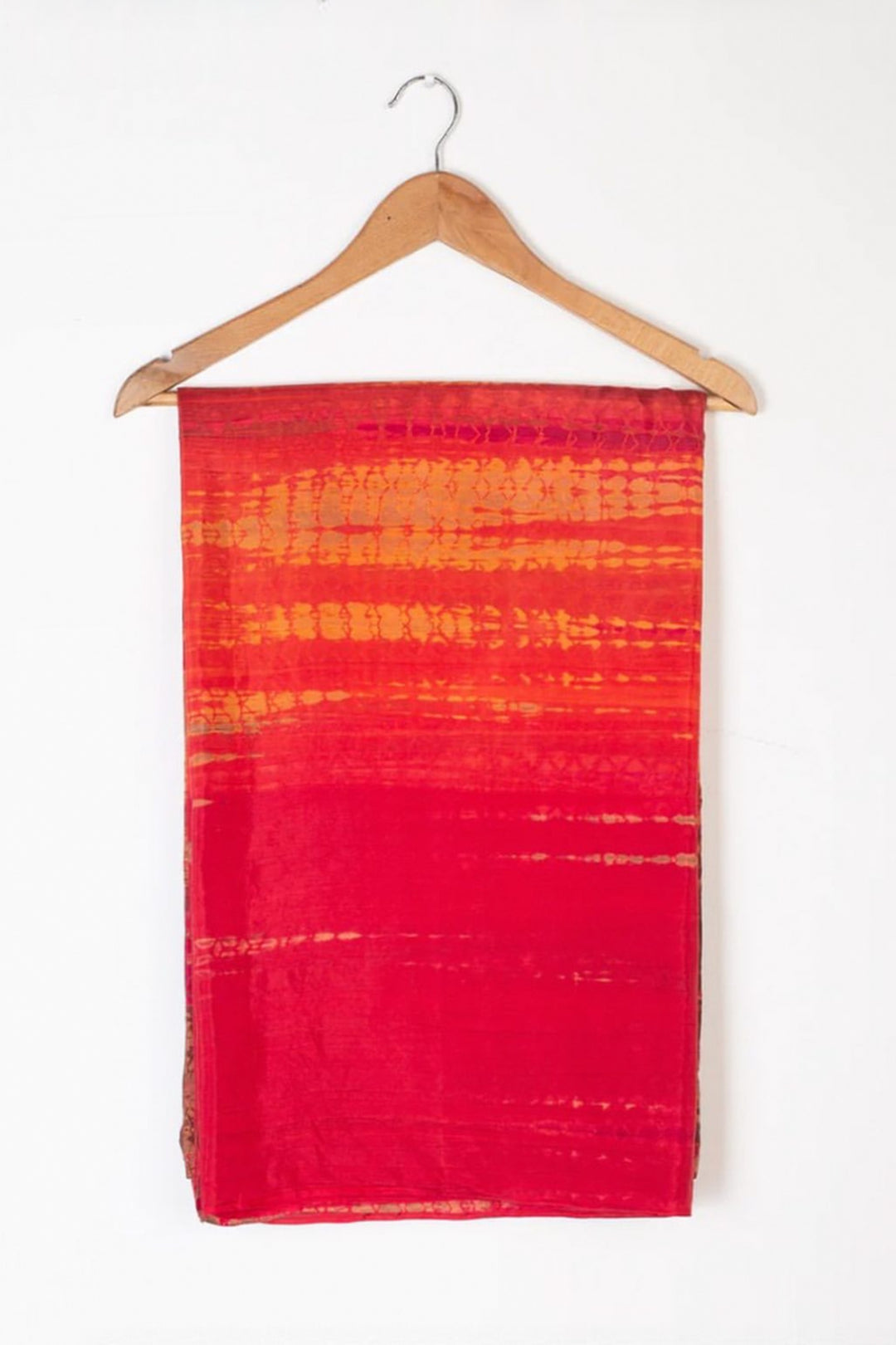 Red Shibori Dye Silk Saree