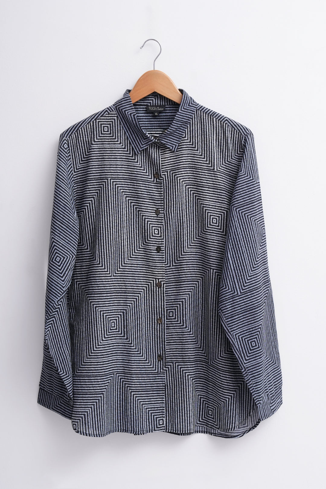 Blue Printed Cotton Shirt