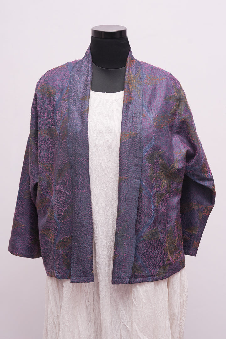 Multicolor Silk Kantha Overlay