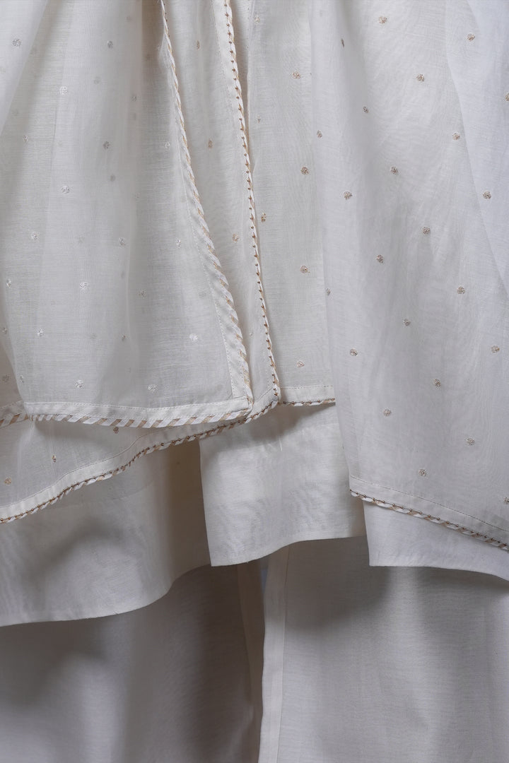 Natural Hand Embroidered Chanderi Kurta