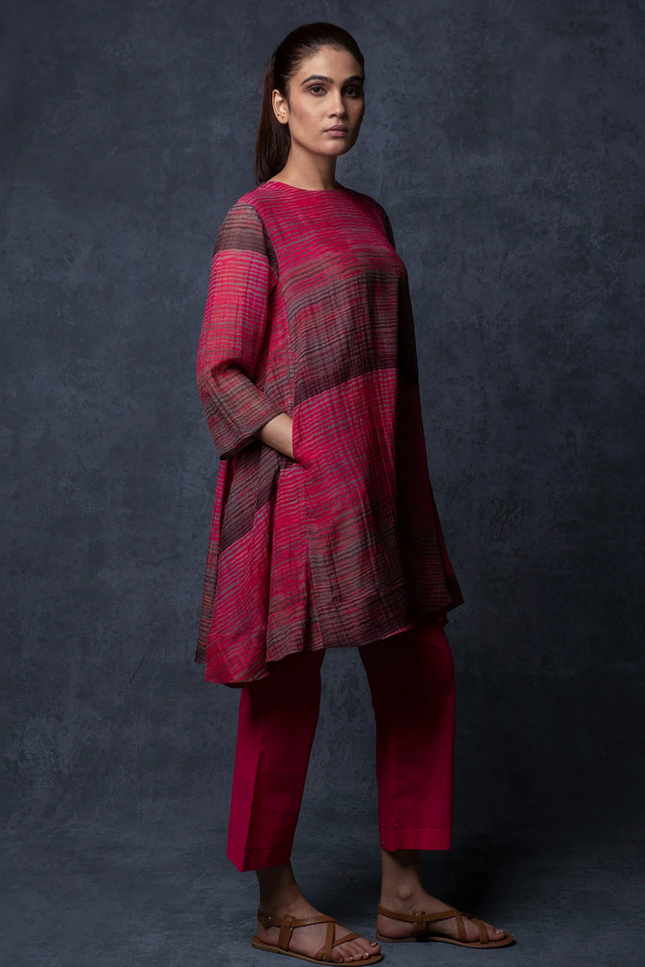 pink dual toned printed co-ord set