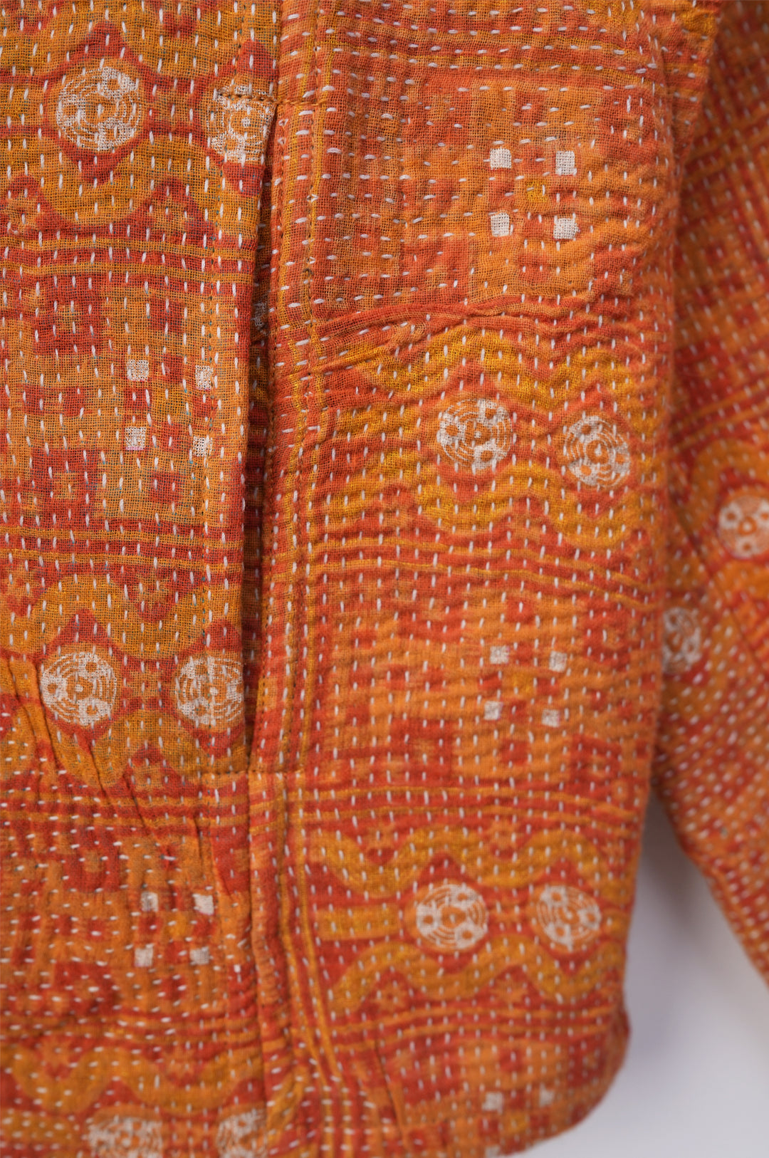 Yellow Vintage Cotton Kantha Jacket