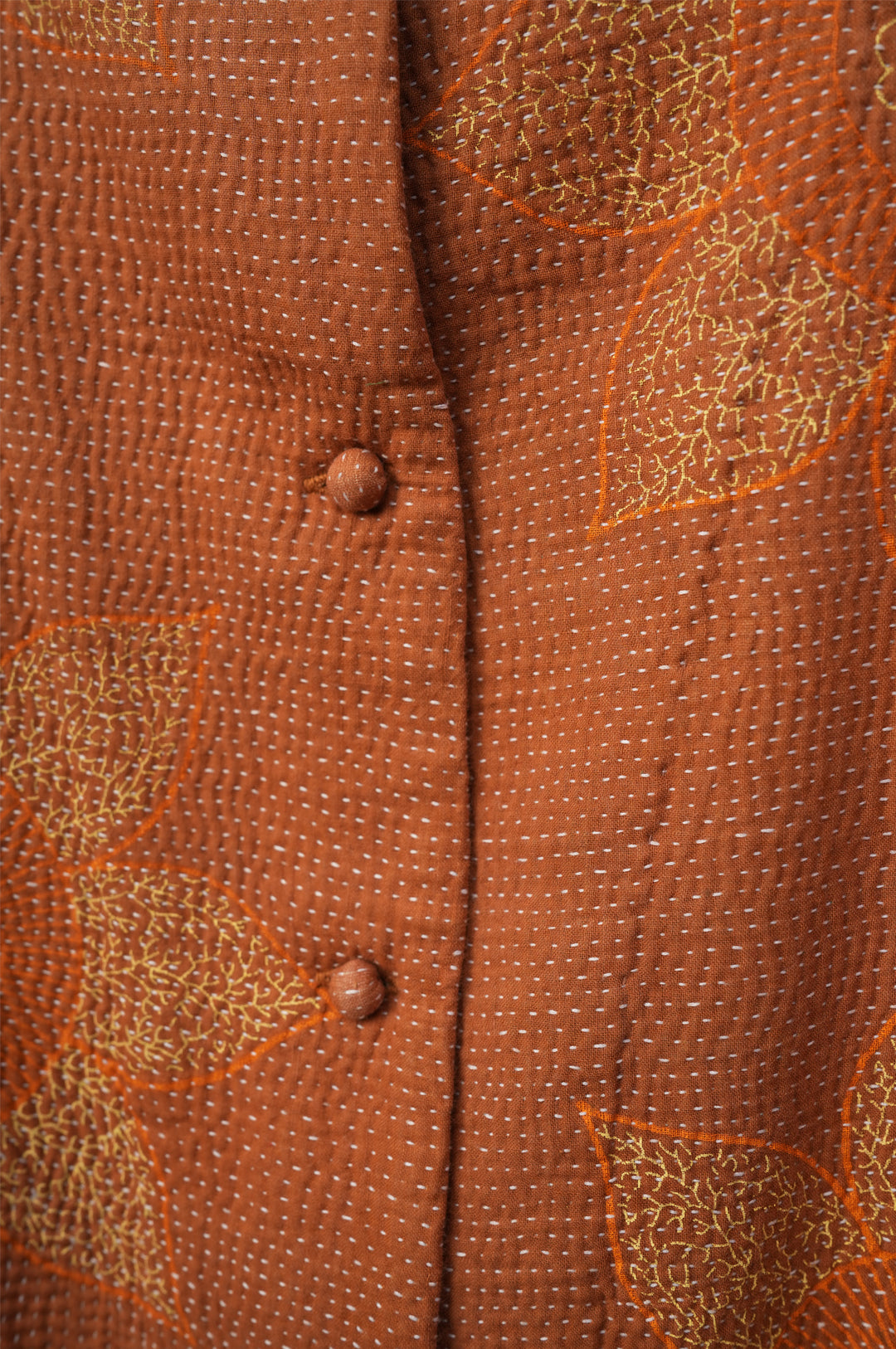 Orange Vintage Cotton Kantha Jacket