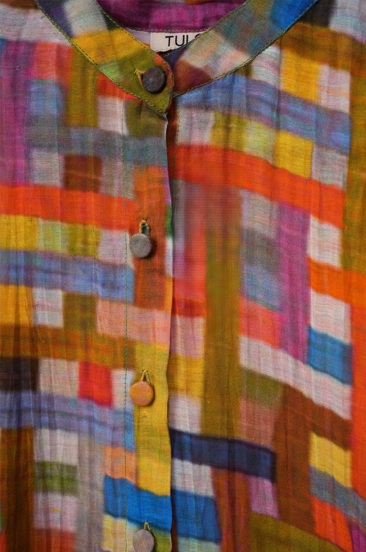 Multicolor Printed Chanderi Shirt