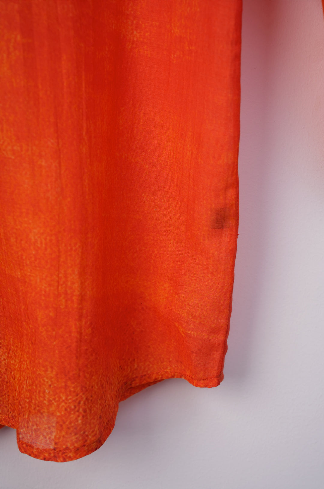 Orange Printed Chanderi Shirt