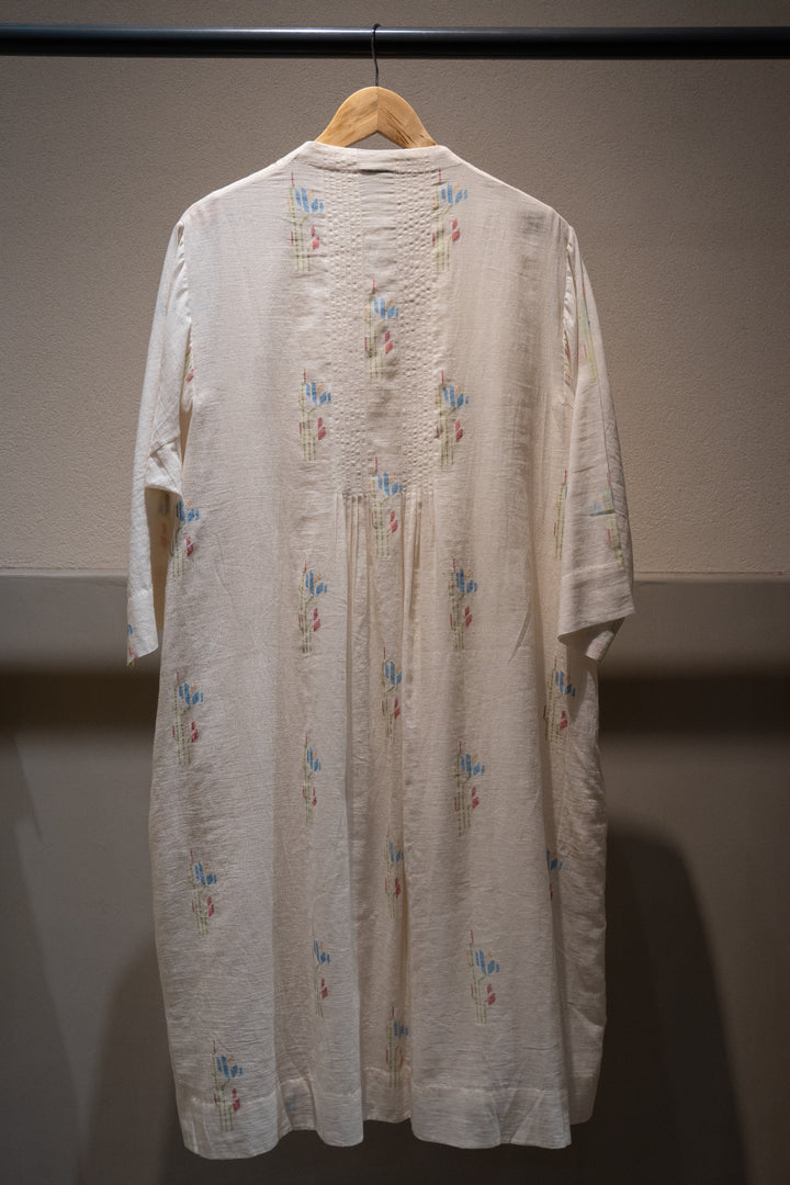 Natural Jamdani Woven Cotton Kurta
