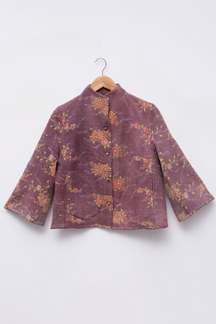 Purple Vintage Cotton Kantha Jacket