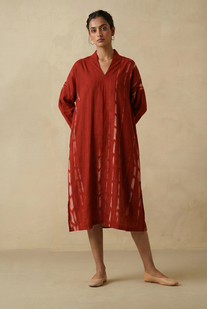 Saffron Shibori Cotton Silk Tunic